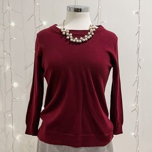 J. Crew Merino Wool Tippi Sweater, Burgandy, Petite Medium